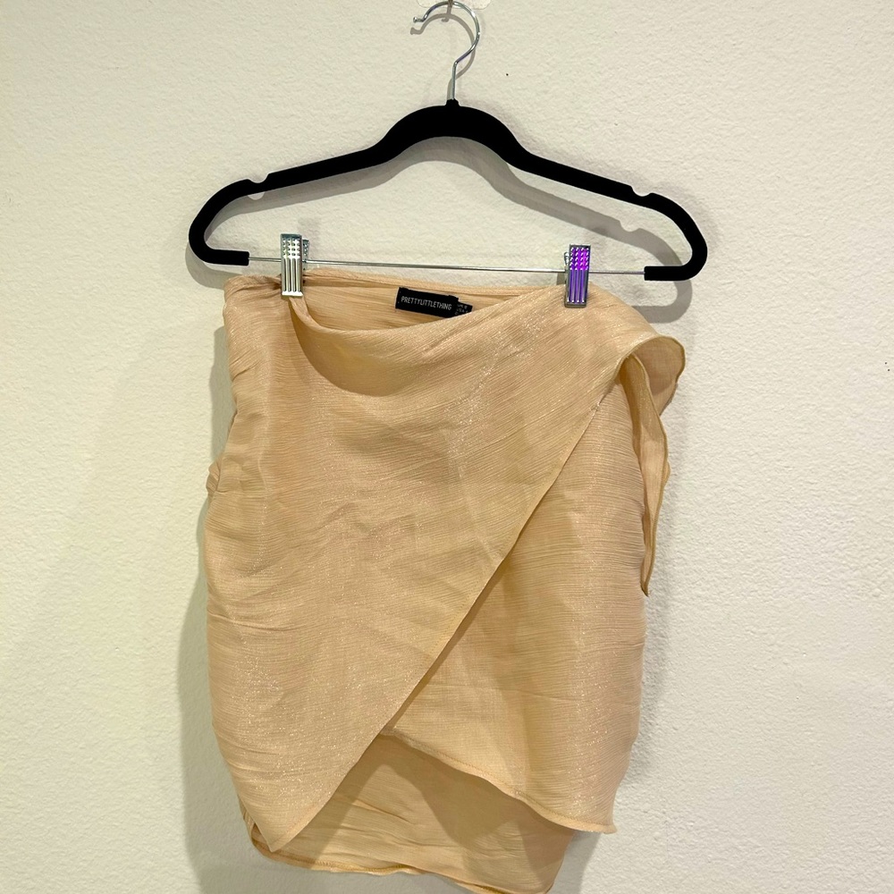 PLT Shimmery gold skirt NWOT